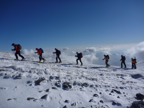 Ski touring in Bucegi Mt.